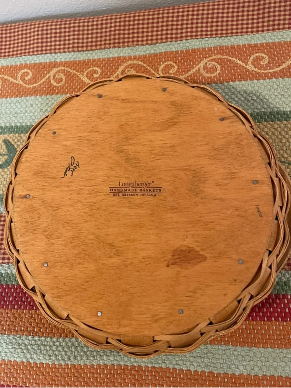 Longaberger Woven Basket | 2004 Signed MKD | With Plastic Liner | Made in USA